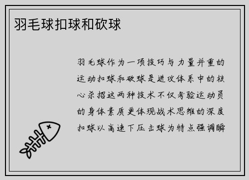 羽毛球扣球和砍球